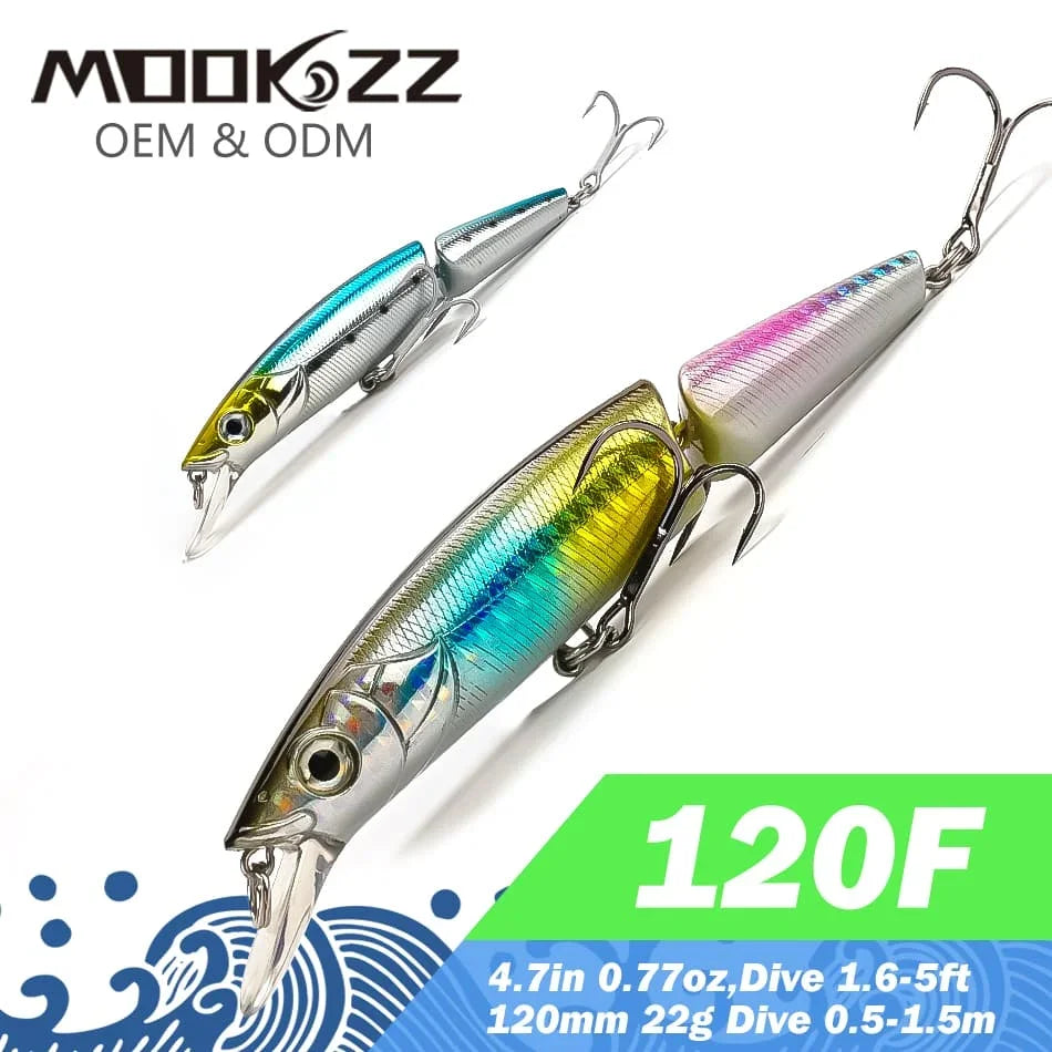 120mm 22g MOOKZZ Best Price Floating Two sections Jerking bait  Fishing Lures Artificial Baits tackles