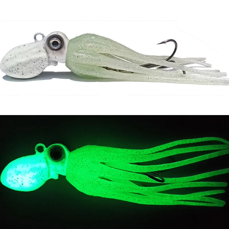 Glow Octopus Skirt Trolling Lure - Fishing Hooks from Linloft.