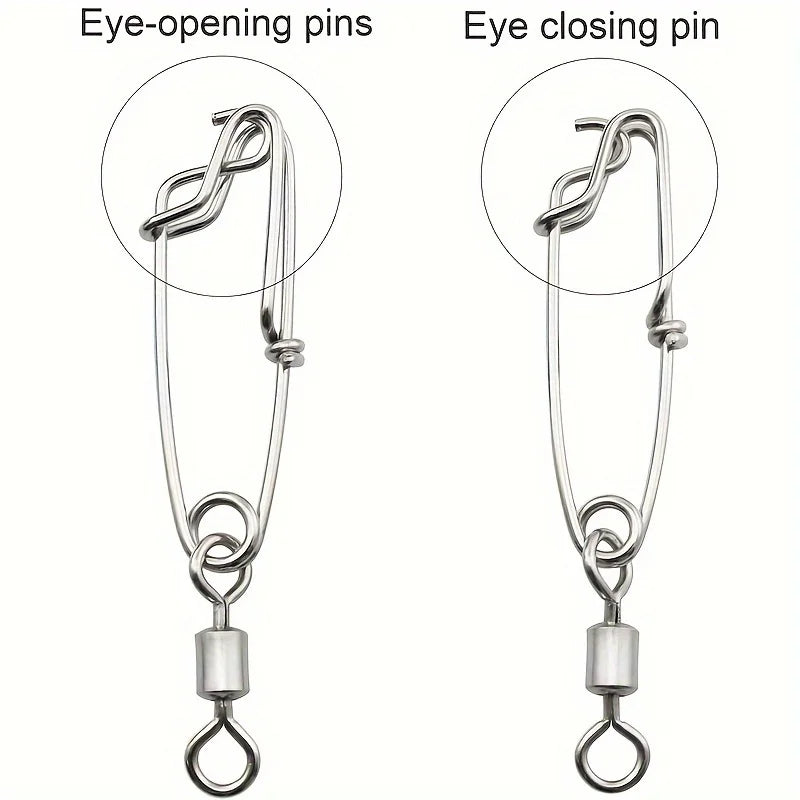 5pcs Longline Fishing Swivel Snap, Stainless Steel Longline Snap Swivels, Fishing Accessories, Eye-opening And Eye Closing Pin