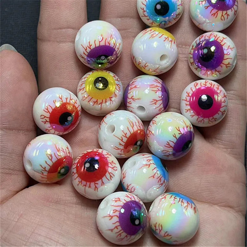 Evil Eye Acrylic Spacer Beads, 10 Pieces - Bracelets from Linloft.