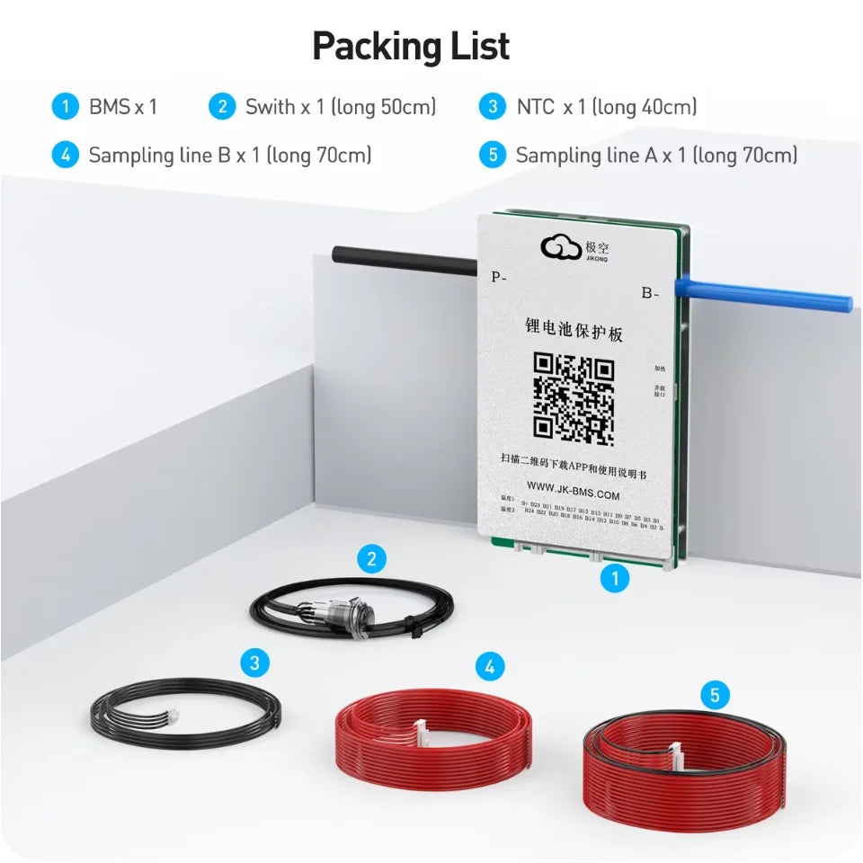 JIKONG Jk Bms 8S 12S 13S 14S 16S 17S 20S 24S Smart Bms 40A 60A 80A Lifepo4 Li-Ion Lto Battery Active Balance 0.4A 0.6A RS485 CAN