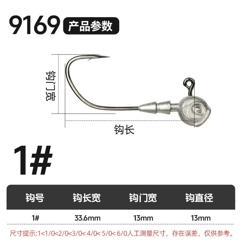 Fishing Jig Head Hook with Spinner Rotation Spoons Lure 4X Quick Penetration Strengthen Worm Hooks 3.5g 10g Lot 5 Pieces SALE