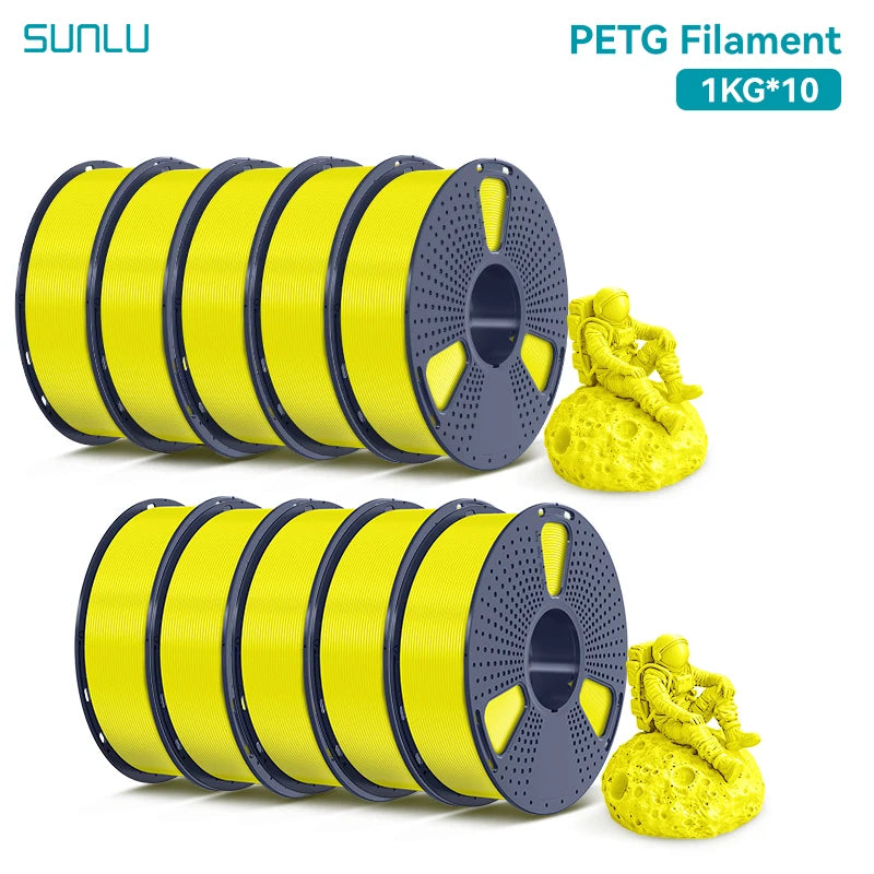 SUNLU PETG Filament 10KG 1.75MM 22LBS No Bubble Odorless Arrange Neatly Good Toughness BIodegradable High Transparency - 3D Printing Accessories from Linloft.