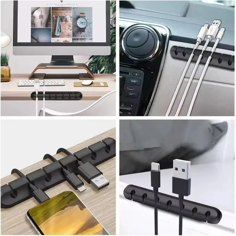 Cable Holder Clips Cable Management Cord Organizer Clips Silicone for USB Charging Cable Mouse Cable Wire PC Office Home Car