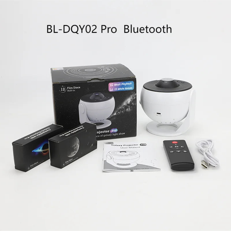 Galaxy Projector for Bedroom Pro Version HD 12 in 1 Film Discs Star Projector Galaxy Light Planetarium Projector with Timer White Noise 360 ° Rotation Bluetooth Remote Control - Home Lighting from Linloft.