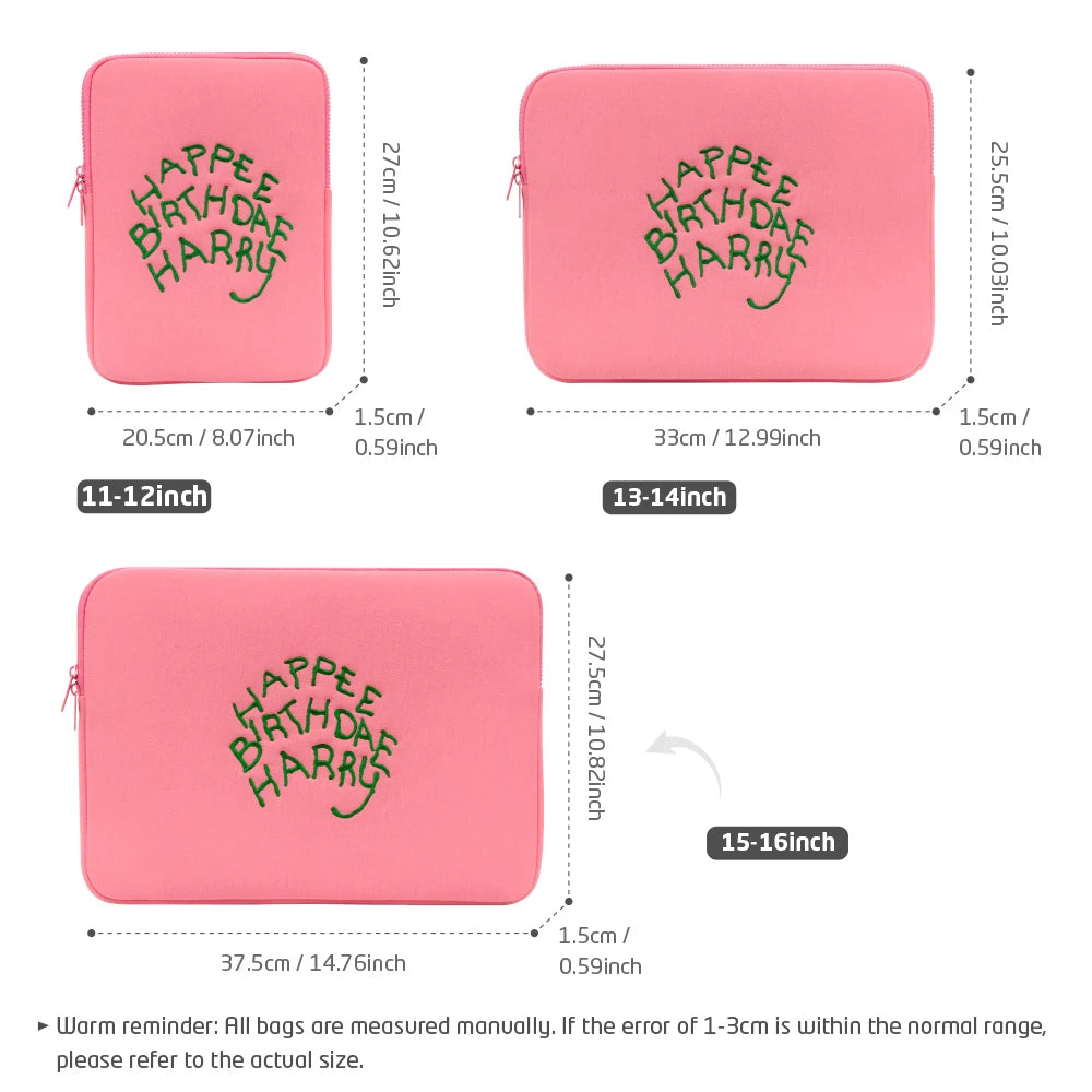 Pink Laptop Case Laptop Sleeve for MacBook Air/Pro 13-15.6Inch for Xiaomi/Dell,Cute Shockproof Tablet Sleeve IPad Case 9-11 Inch