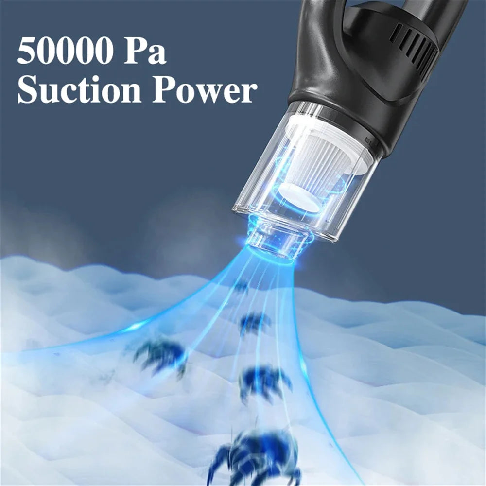 Wireless Handheld Vacuum Cleaner Cordless Chargeable 50000Pa Auto Vacuum for Home Car Pet Mini from Linloft.