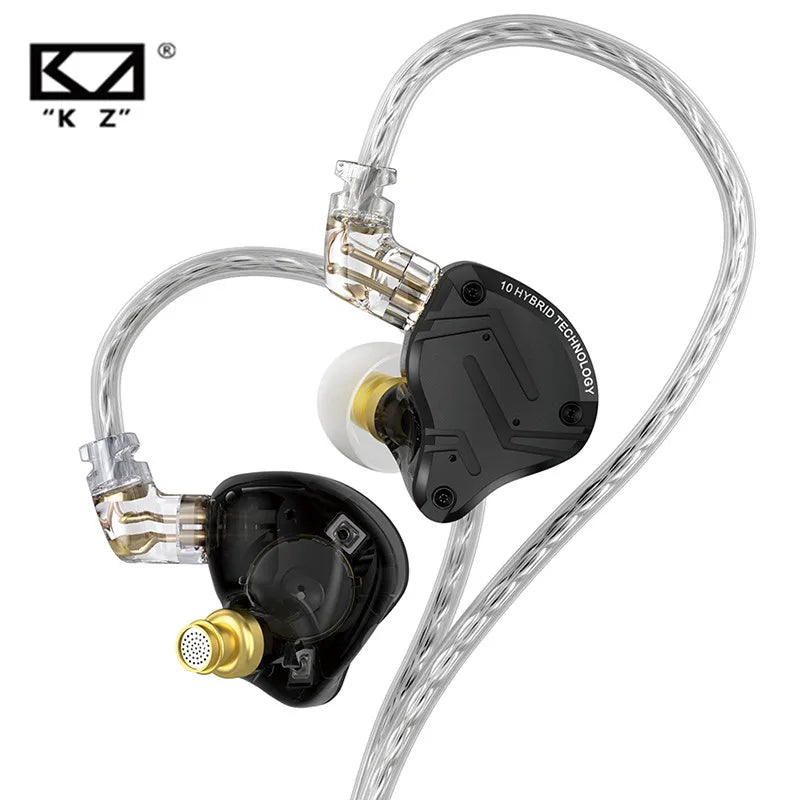 KZ ZS10 PRO X Metal Headset Hybrid drivers HIFI Bass Earbuds In-Ear Monitor Noise Cancelling Earphones ZS10PROX