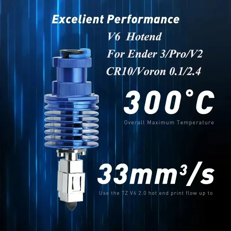 Upgrade TZ V6 2.0 Hotend Kit High Speed Print Head  for Ender 3/ 3 PRO/ VORON 2.4 Hi-End Extruder J-head Prusa Ender 3 V2/ CR10