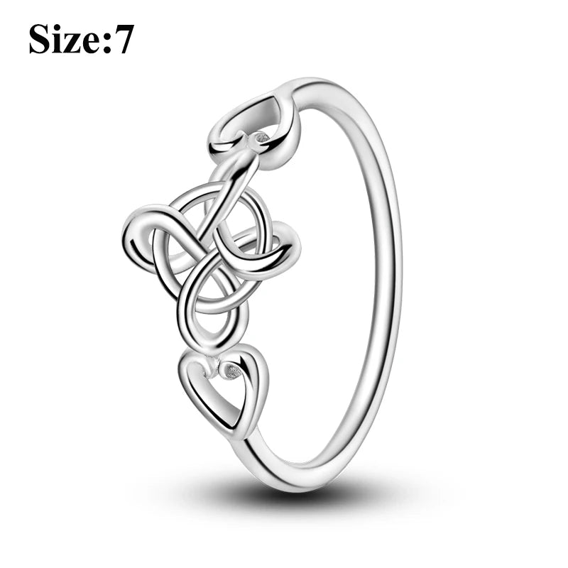 MULA Wedding Band Rings for Women Man 925 Sterling Silver Evil Eye Hand Celtic Knot Four-Leaf Clover Ring Stackable Jewelry Gift - Rings & Jewelry from Linloft.