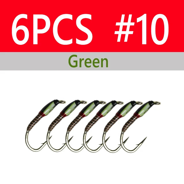 UV Glow Buzzer Nymph Flies, 6-Pack - Fishing Tackle from Linloft.