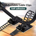 Desk Cable Management Set Self Adhesive Cable Clips Adjustable Cord Holder Headphone Stand USB Charger Protective Cover