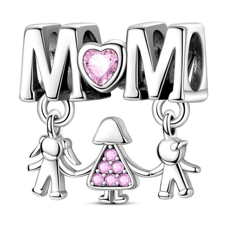 MULA Pink 925 Sterling Silver Charms Pendant Perfume Dreamcatcher Heart Love Beaded Fit Original Bracelet Women DIY Jewelry Gift - Bracelets from Linloft.