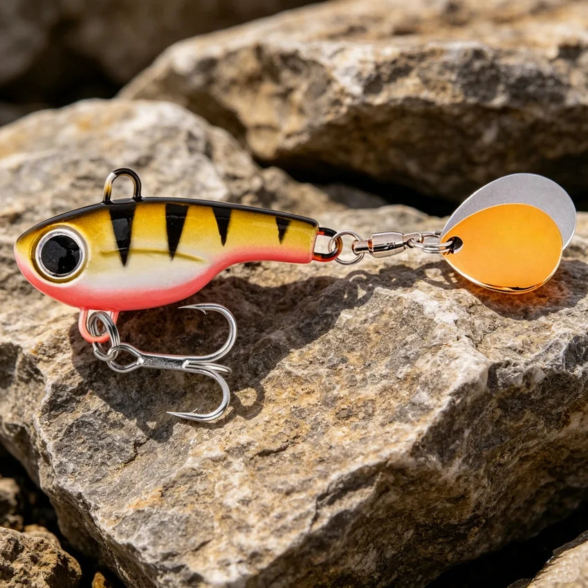 1PCS Metal Spinner Bait Metal VIB Fishing Lure 20g 17g-8g 5g Rotating Tail Vibration Sequins Japan Wobbler Trolling Bait Pesca - Fishing Tackle from Linloft.