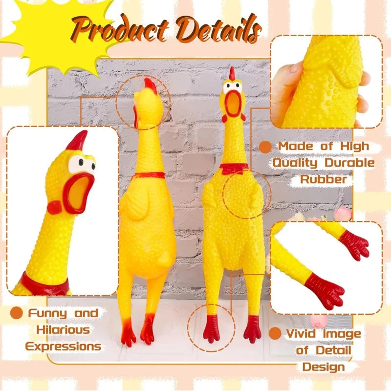 2 Pcs Screaming Chicken Dog Toy Latex Squeaky Chew Toy Bite Resistant Molar Interactive Training Pet Vent Toy - Pet Supplies from Linloft.