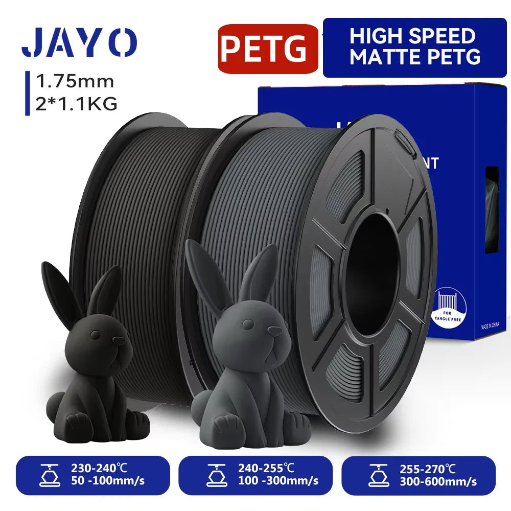 JAYO PETG & High Speed Matte PETG 3D Filament 1.75mm 30mm/s - 600mm/s Print Range High Flow Speedy PETG Printer Filament for 3D - 3D Printing Accessories from Linloft.