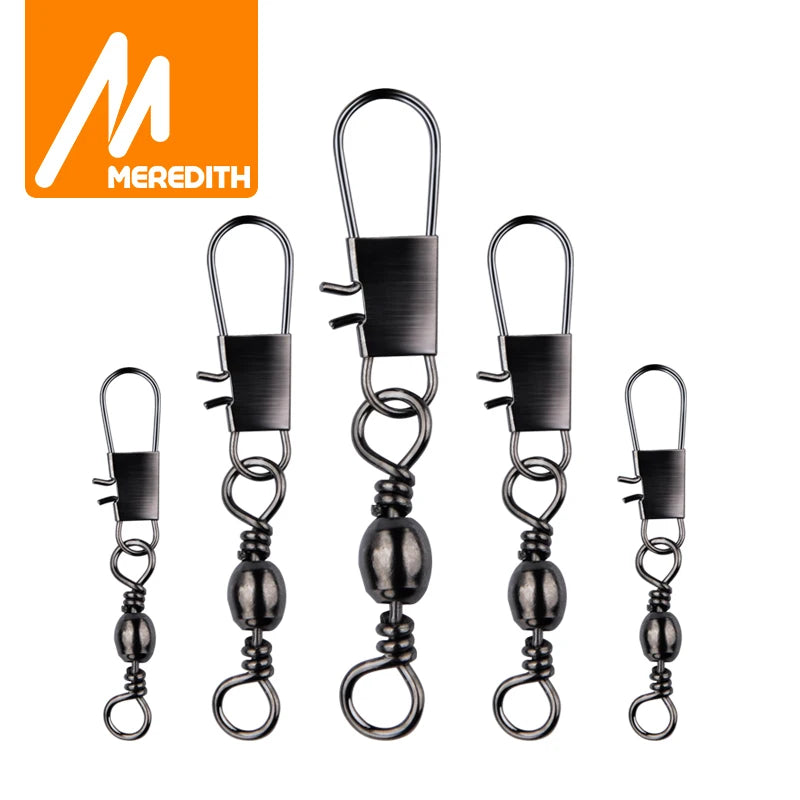 Stainless Steel Rolling Swivels with Snap, 50-Pack