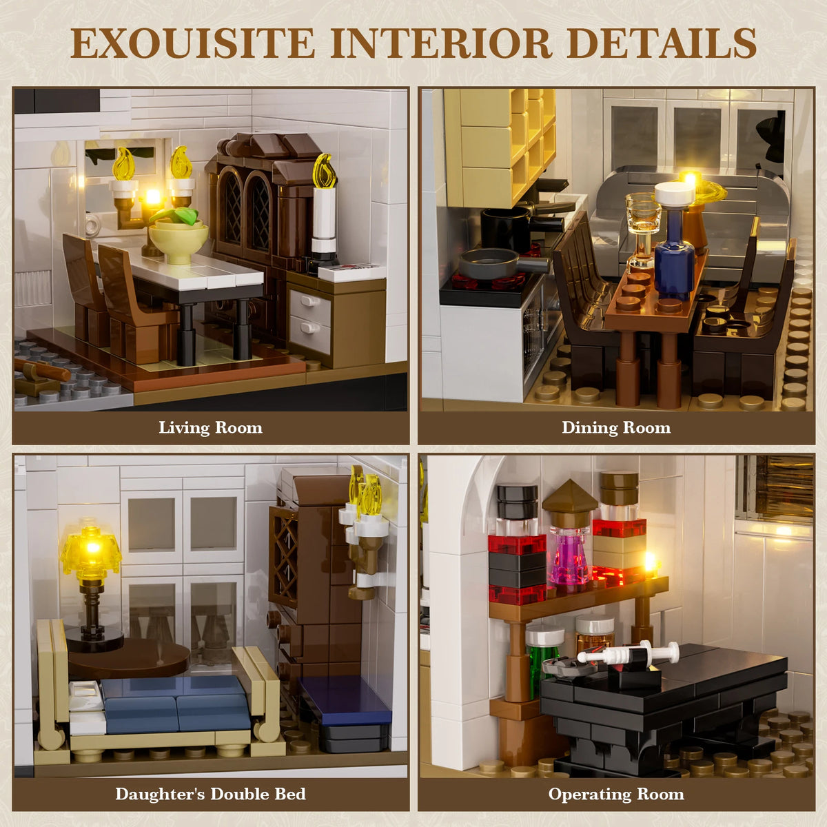 Owens House Building Blocks Set Magic Witch House Creator Architecture Model Home Decor Creative Christmas Gifts for Adults Fans