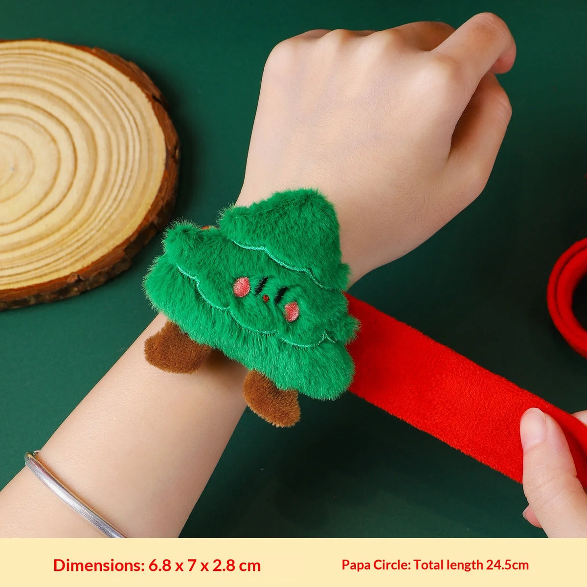 Christmas Decorations Plush Santa Claus Papa Ring Cartoon Cute Bracelet Toys Children's Gifts - Bracelets from Linloft.