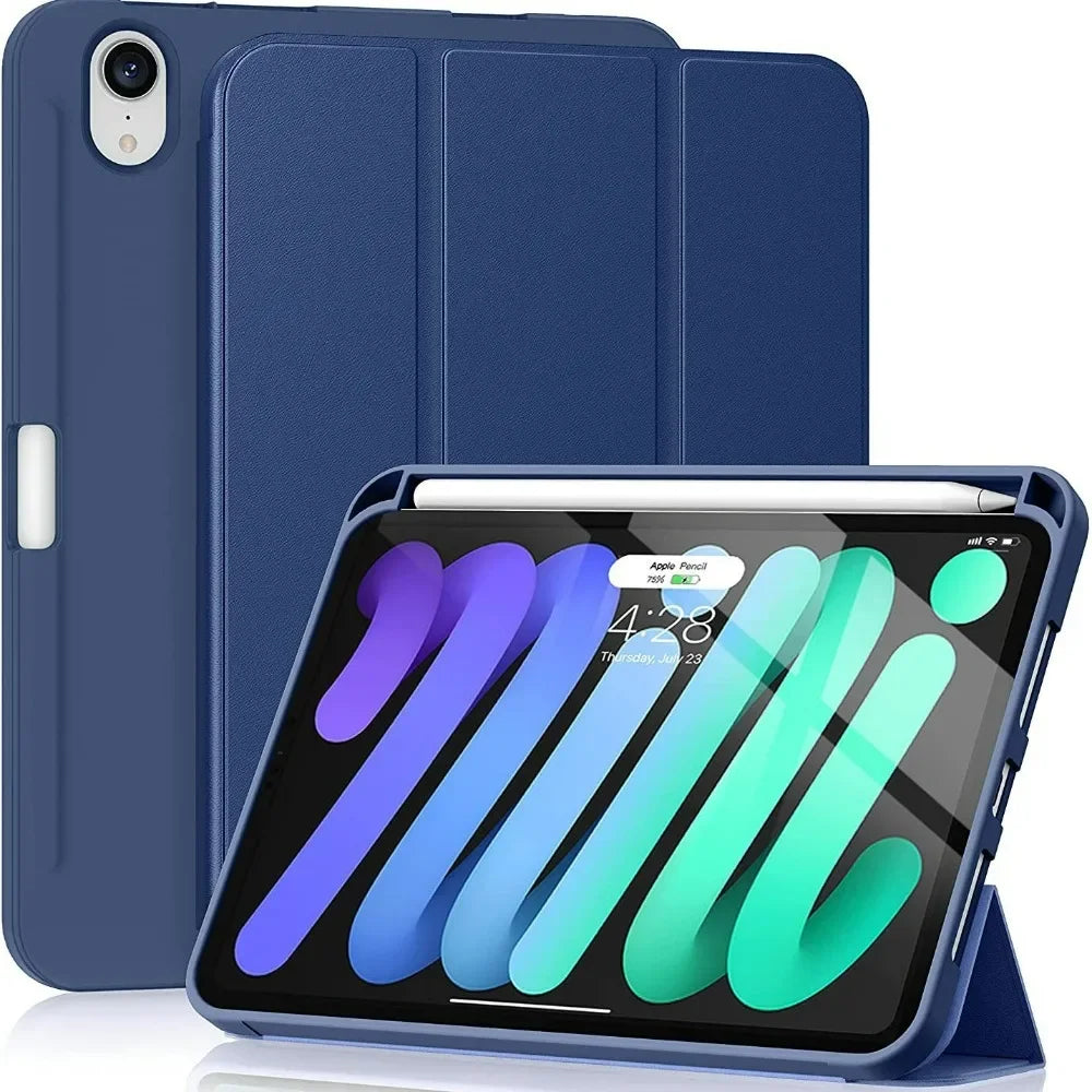 Smart Case For iPad Mini 7 2024 A17 pro 8.3"Mini 6 2021 8.4 A2567 6th Generation Pencil Holder Case iPad Mini 7th 6th Generation