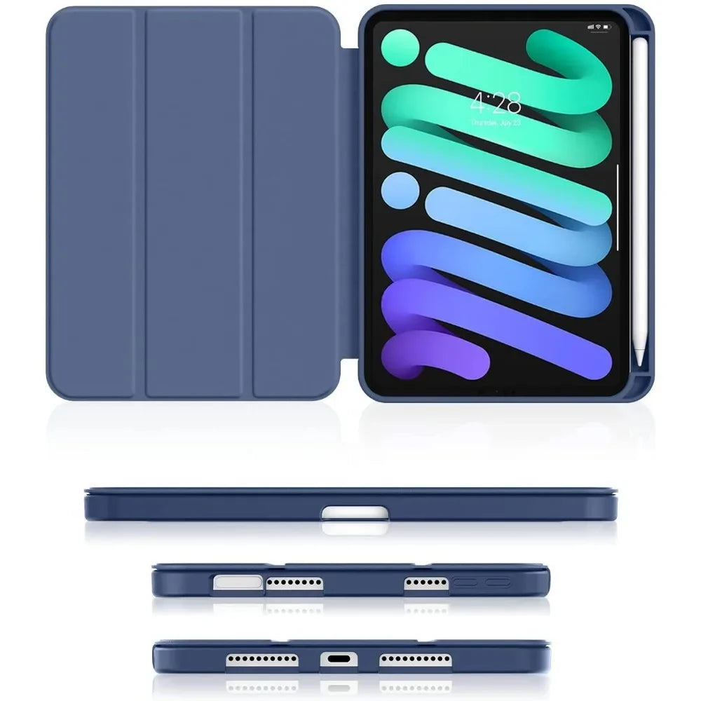 Smart Case For iPad Mini 7 2024 A17 pro 8.3"Mini 6 2021 8.4 A2567 6th Generation Pencil Holder Case iPad Mini 7th 6th Generation