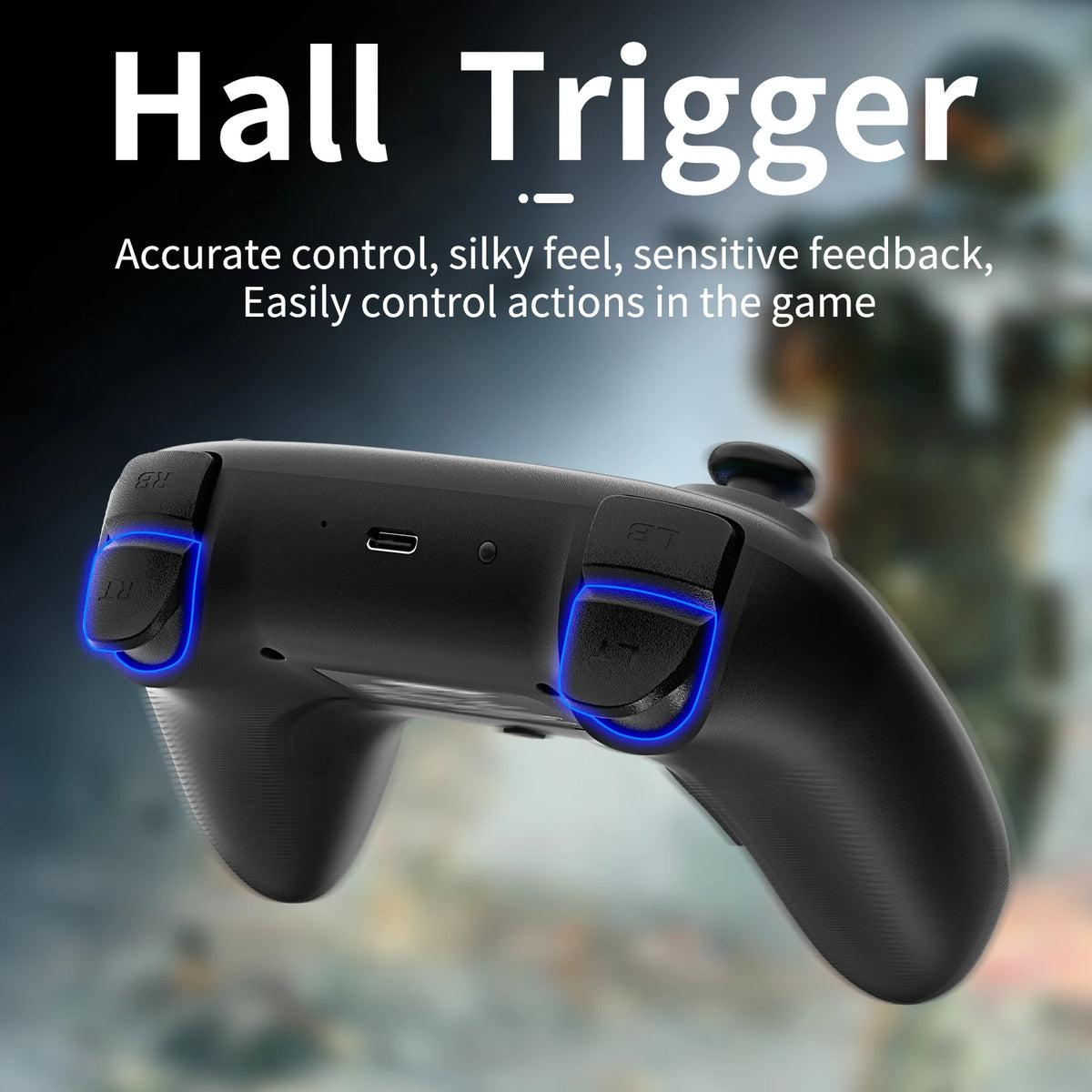 ANBERNIC RG P01 Retro Games Controller Wired/Wireless Bluetooth RGB Hall Effect Joystick XBOX Gamepad for PC Android IOS Steam - Gaming Accessories from Linloft.