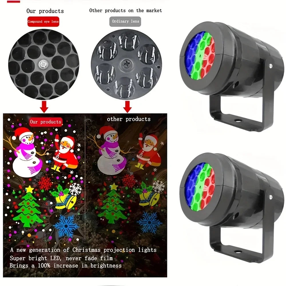 Rotating Snowflake Christmas Projector - Party & Stage Lighting from Linloft.