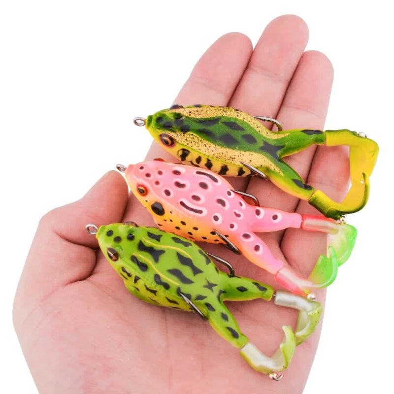 1PC Two-legged Frog Luya Soft Bait Spinning Propeller Bionic Bait Bass Black Fish Outdoor Sports Camping Fishing Activities