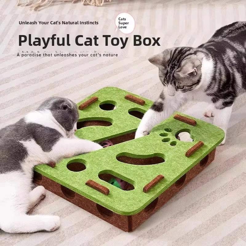 Cat Felt Puzzle Box Interactive Toy