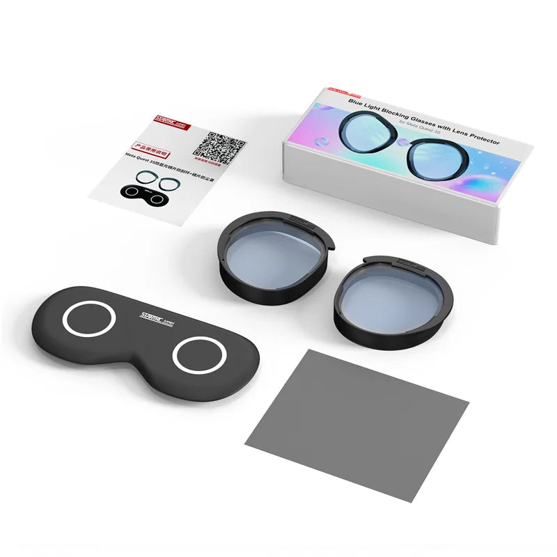 STARTRC Lens Protector Set Compatible with Meta Quest 3S Accessories, Soft Lens Protector Cover, Glasses Spacer with Blue Light Blocking Glasses for Oculus Quest 3S/Quest 2 (Not Fit for Quest 3) - Camera & Optic Accessories from Linloft.
