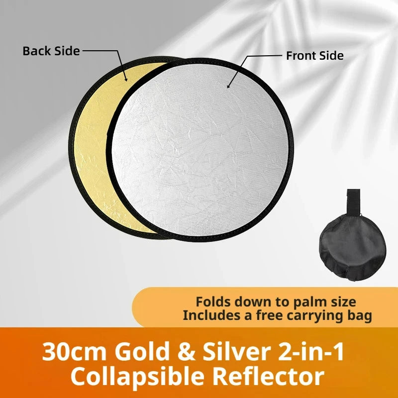 Gold and Silver 2-in-1 Photo Reflector - Camera & Optic Accessories from Linloft.