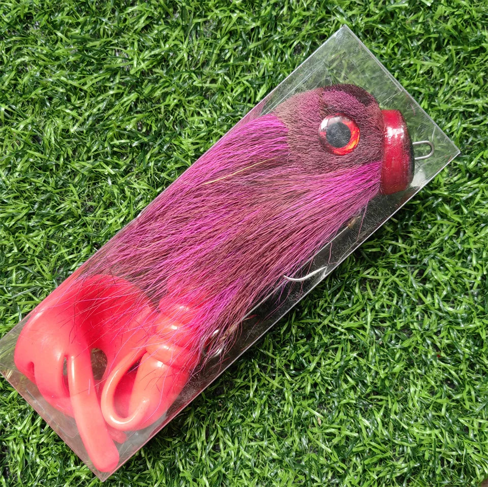 Fishing Lure 85g/23cm Artificial Fly Mouse Bait Bucktail Silicone Soft Big Deer Hair Rat Tackle Head Hooks Pike Bass Winter - Fishing Hooks from Linloft.