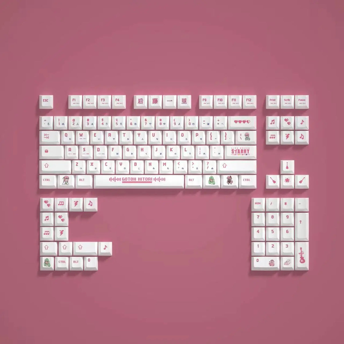 Bocchi the Rock PBT Keycap Set - Electronics & Accessories from Linloft.