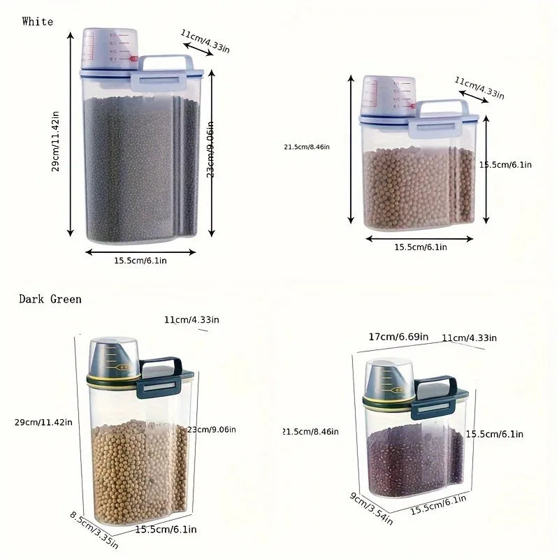 Dog Food Storage Cat Food Plastic Storage Tank with Measuring Cup Moisture-Proof Sealed Jar Pet Supplies Additions - Pet Supplies from Linloft.