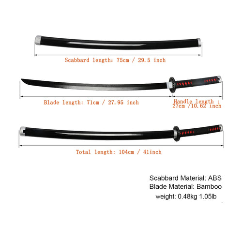 41-Inch Anime Cosplay Katana with Belt - Apparel & Accessories from Linloft.