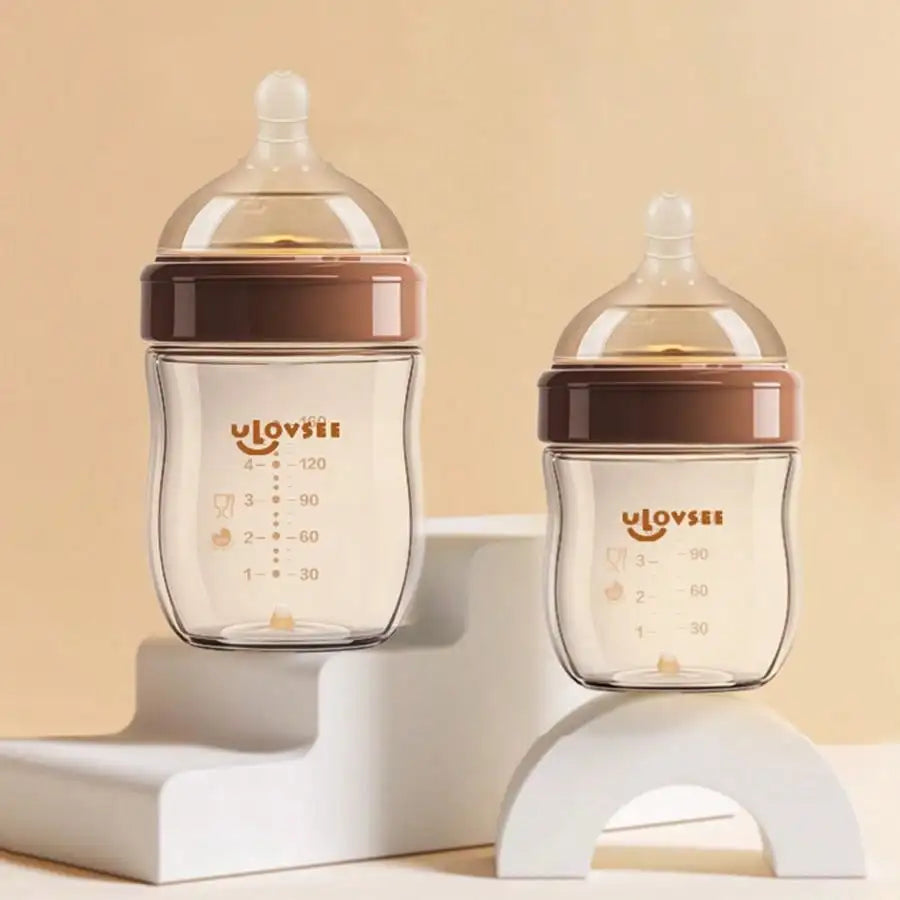 4oz,8oz High Borosilicate Glass Baby Bottles, Wide-Neck Glass Feeding Bottle, Milk Bottle with Bottom Air Balance Hole/Valve, Perfect Gift for Newborn - Toys & Games from Linloft.