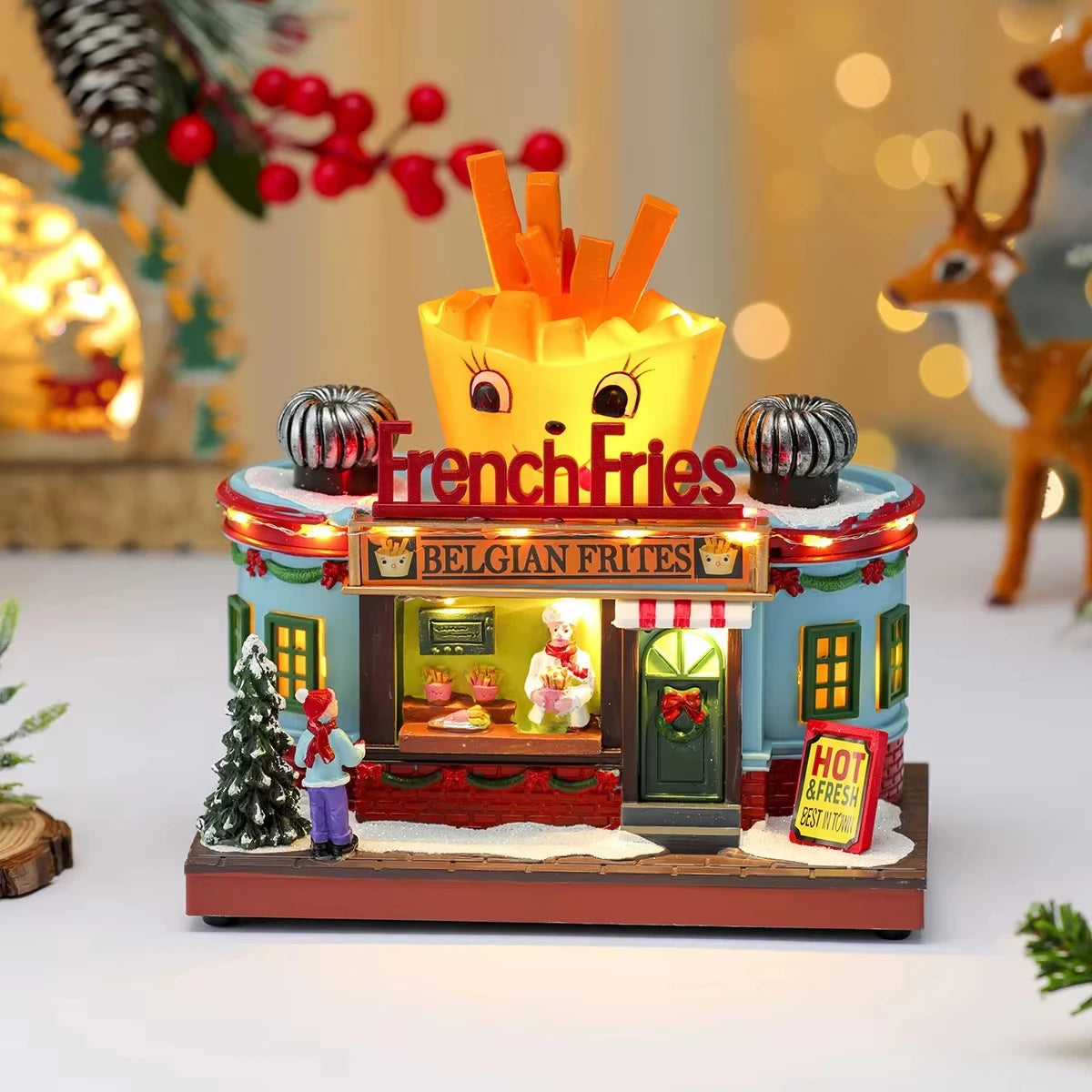 Lighted Santa Music Box Ornament - Seasonal & Holiday from Linloft.