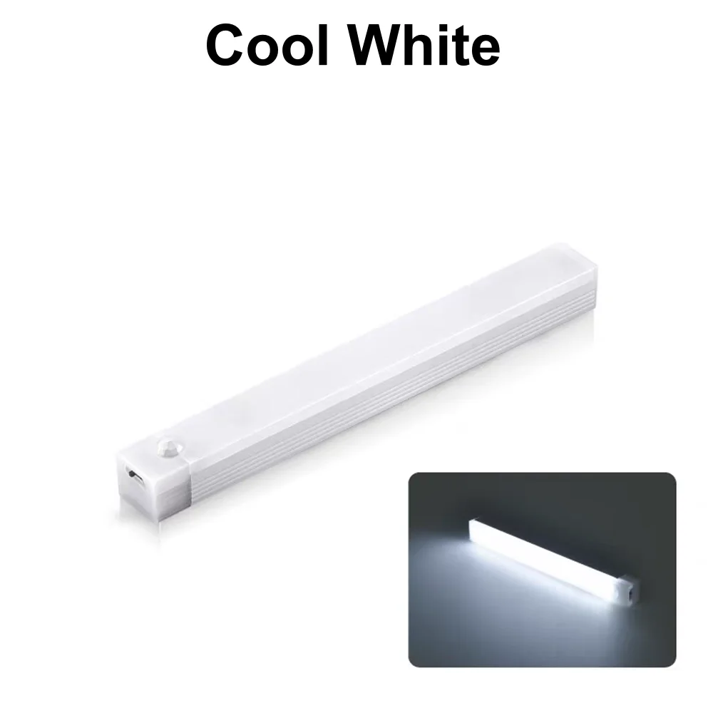LED Motion Sensor Light USB Rechargeable Night Light Portable Cordless Magnetic Cabinet Lamp for Kitchen Room Bedside Staircase