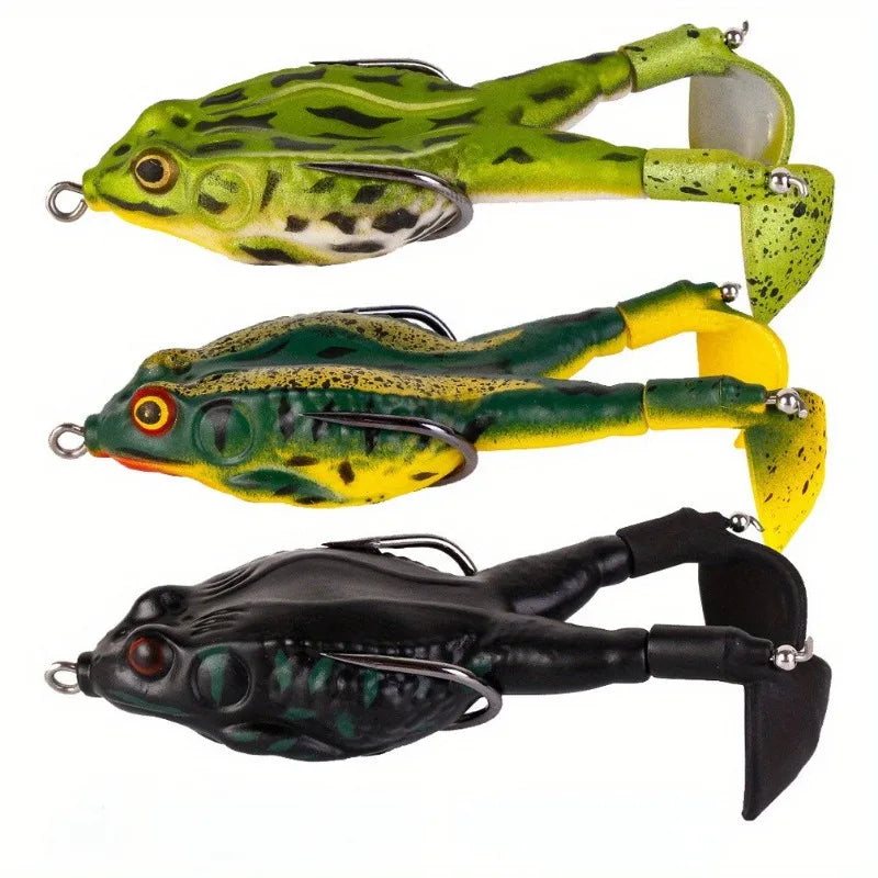 1PC Two-legged Frog Luya Soft Bait Spinning Propeller Bionic Bait Bass Black Fish Outdoor Sports Camping Fishing Activities