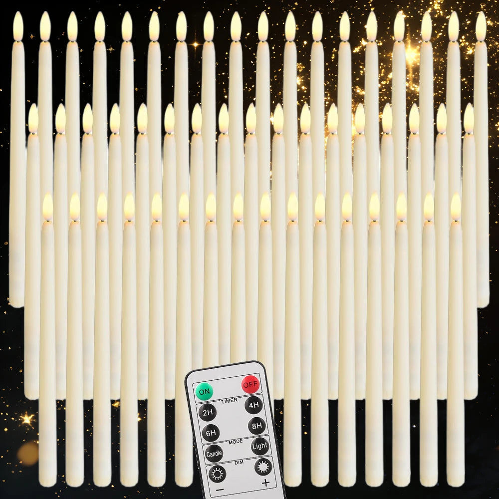 Flameless Taper Candles with Remote Control Flickering LED Candles Taper Warm White Light LED Candlesticks for Christmas Wedding - Seasonal & Holiday from Linloft.