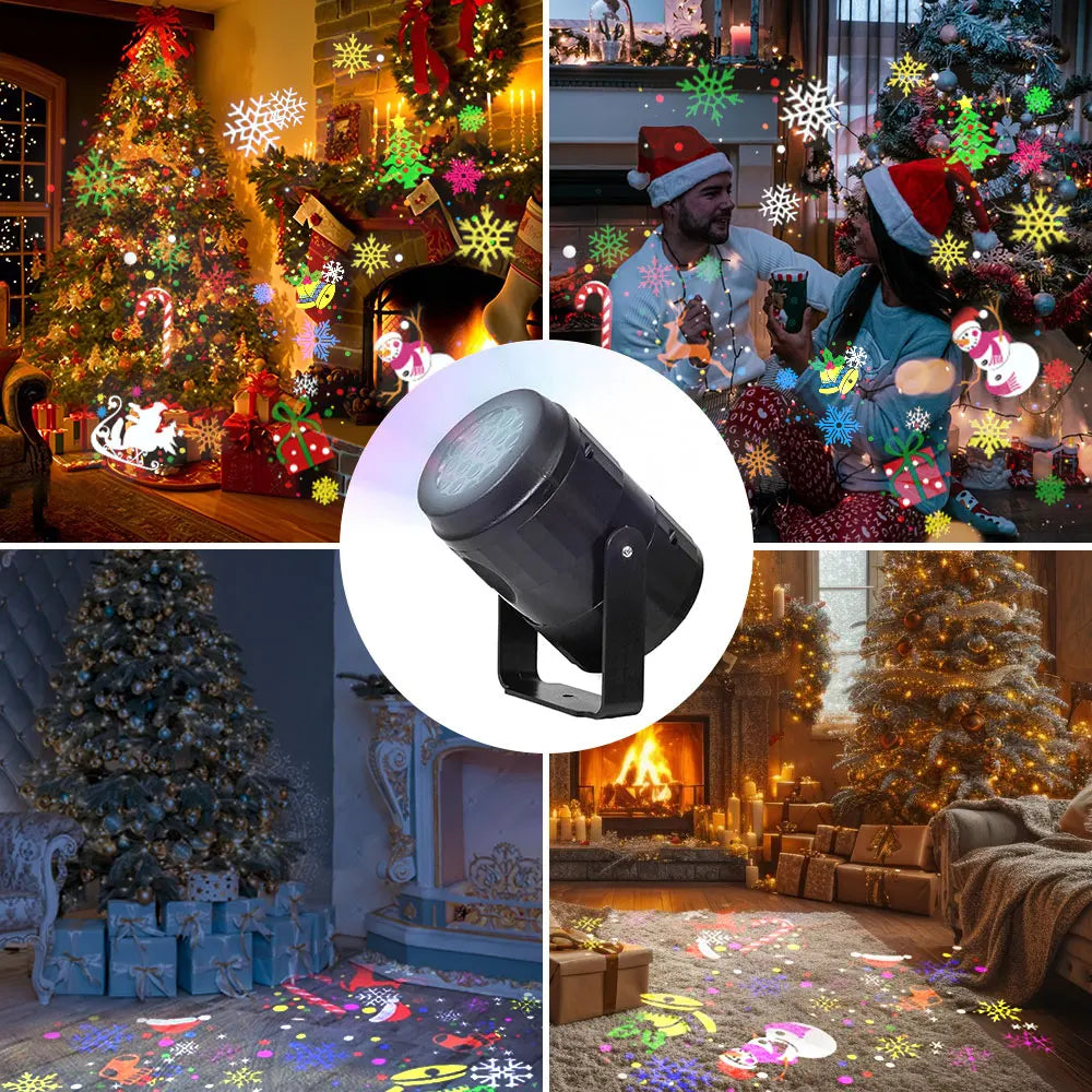 LED Christmas Projector with 16 Patterns - String & Fairy Lights from Linloft.