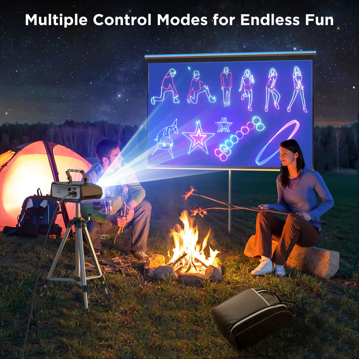 U'King 100W Animation DJ LS Light RGB DJ Disco Party Light 3D Animation LS Projector DMX Control for Christmas Halloween