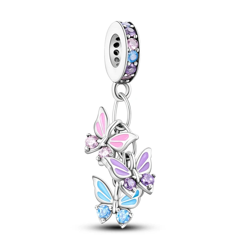 MULA Pink 925 Sterling Silver Charms Pendant Perfume Dreamcatcher Heart Love Beaded Fit Original Bracelet Women DIY Jewelry Gift - Bracelets from Linloft.