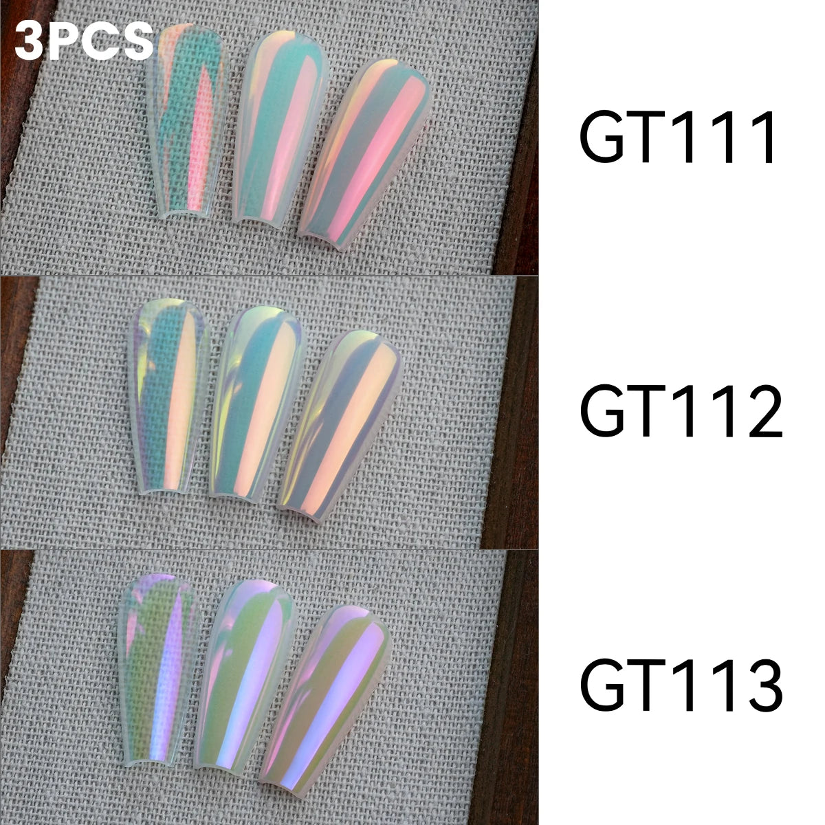 YOKEFELLOW GleamTap Cushion Aurora Chrome Nail Powder 6 Color Mermaid Aurora Effect Nail Art Glitter Decoration for Home DIY Salon Manicure GT117-GT122 - Beauty & Personal Care from Linloft.