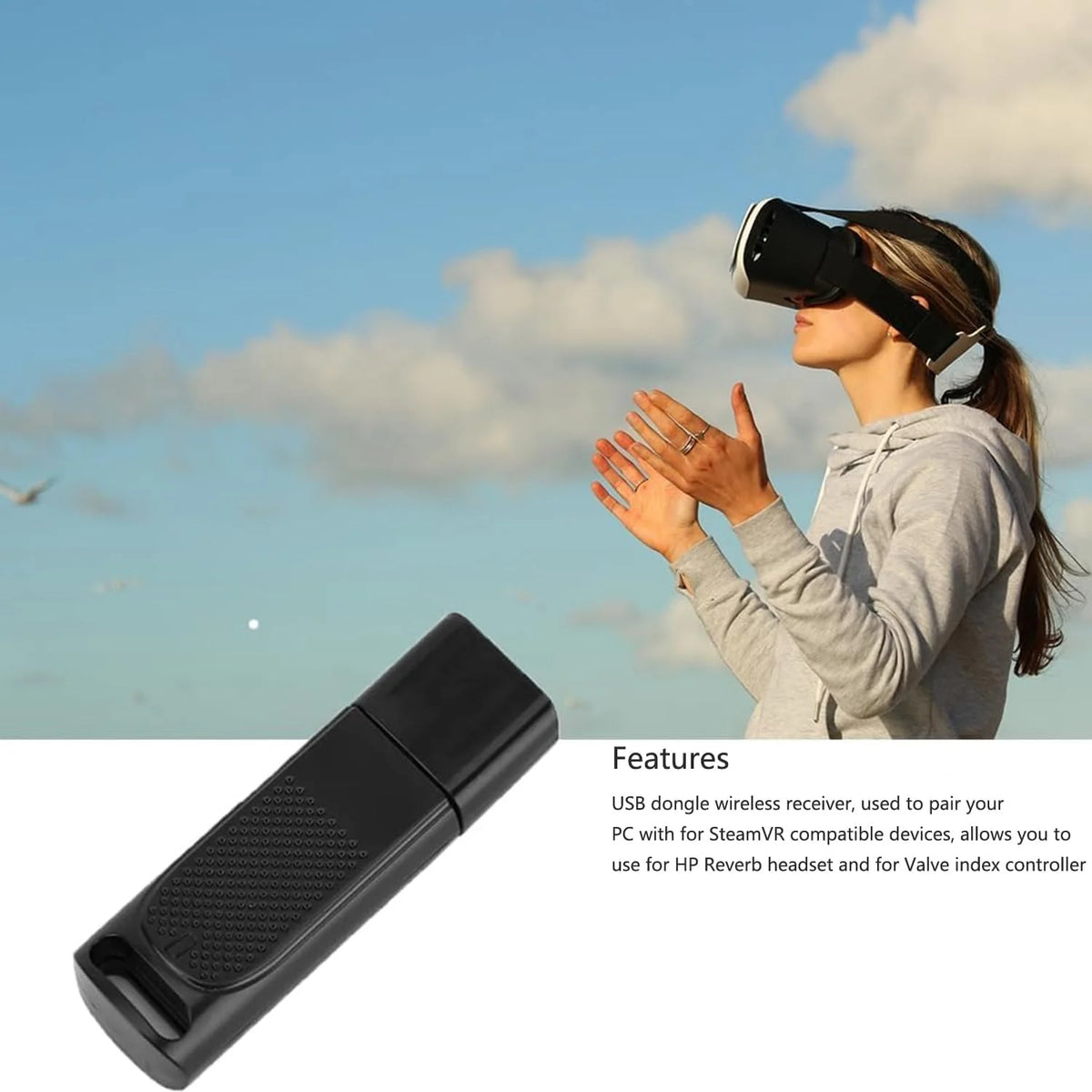 Upgraded SteamVR USB Dongle Receiver for Valve Index Controllers HTC Vive Tracker Activity Receive