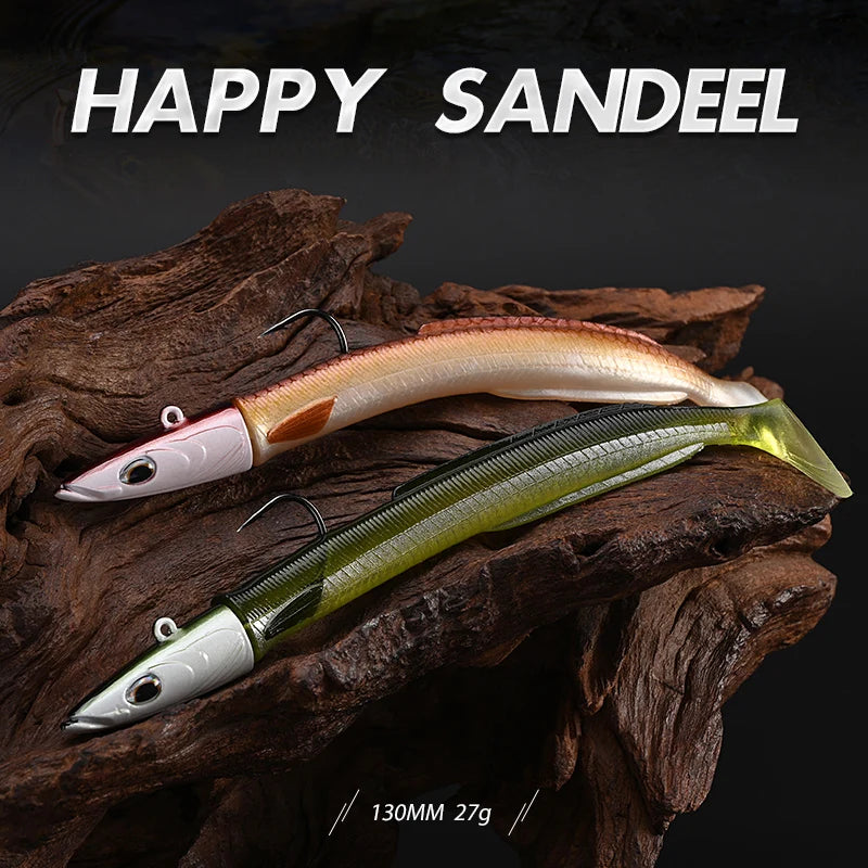 Paddle Tail Sandeel Soft Lure with Jig Head