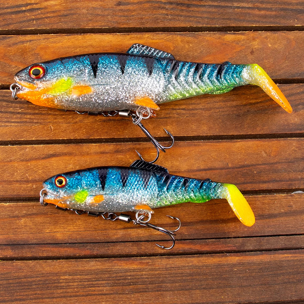 Magnisher Quality Soft Baits 10cm/13.5cm T-tail Silicone Fishing Lures with Hook Wobble Soft Lures Worm for Bass Trout Fishing