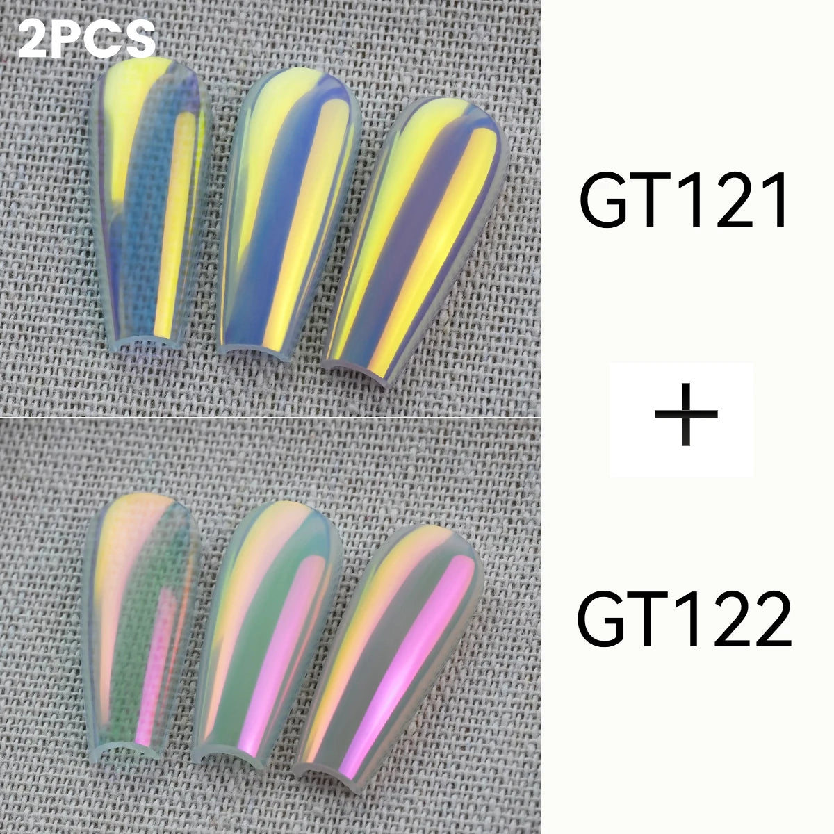 YOKEFELLOW GleamTap Cushion Aurora Chrome Nail Powder 6 Color Mermaid Aurora Effect Nail Art Glitter Decoration for Home DIY Salon Manicure GT117-GT122 - Beauty & Personal Care from Linloft.