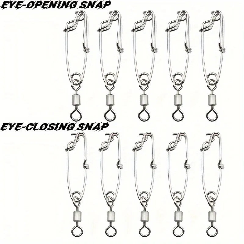 5pcs Longline Fishing Swivel Snap, Stainless Steel Longline Snap Swivels, Fishing Accessories, Eye-opening And Eye Closing Pin
