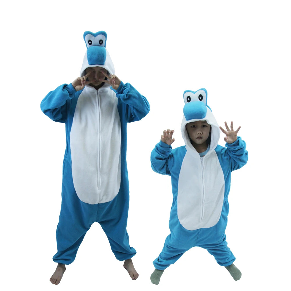 Colorful Yoshi Onesies Kigurumi Pajamas for Adult Unisex Fleece Pyjama Christmas Halloween Cosplay Cos Women Sleepwear Outfits